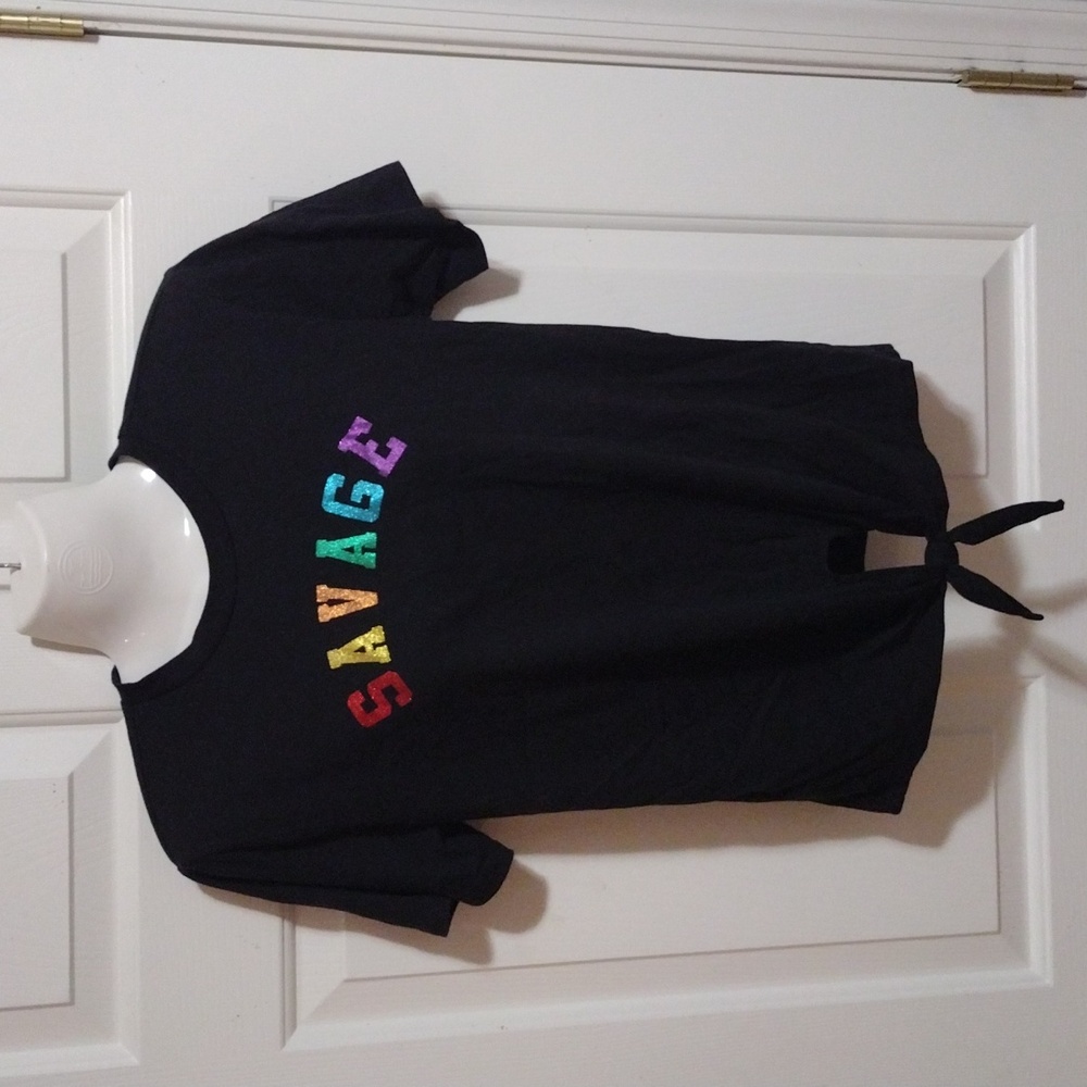 Joe Boxer Black Tee with Colorful 'Savage' Print Small
